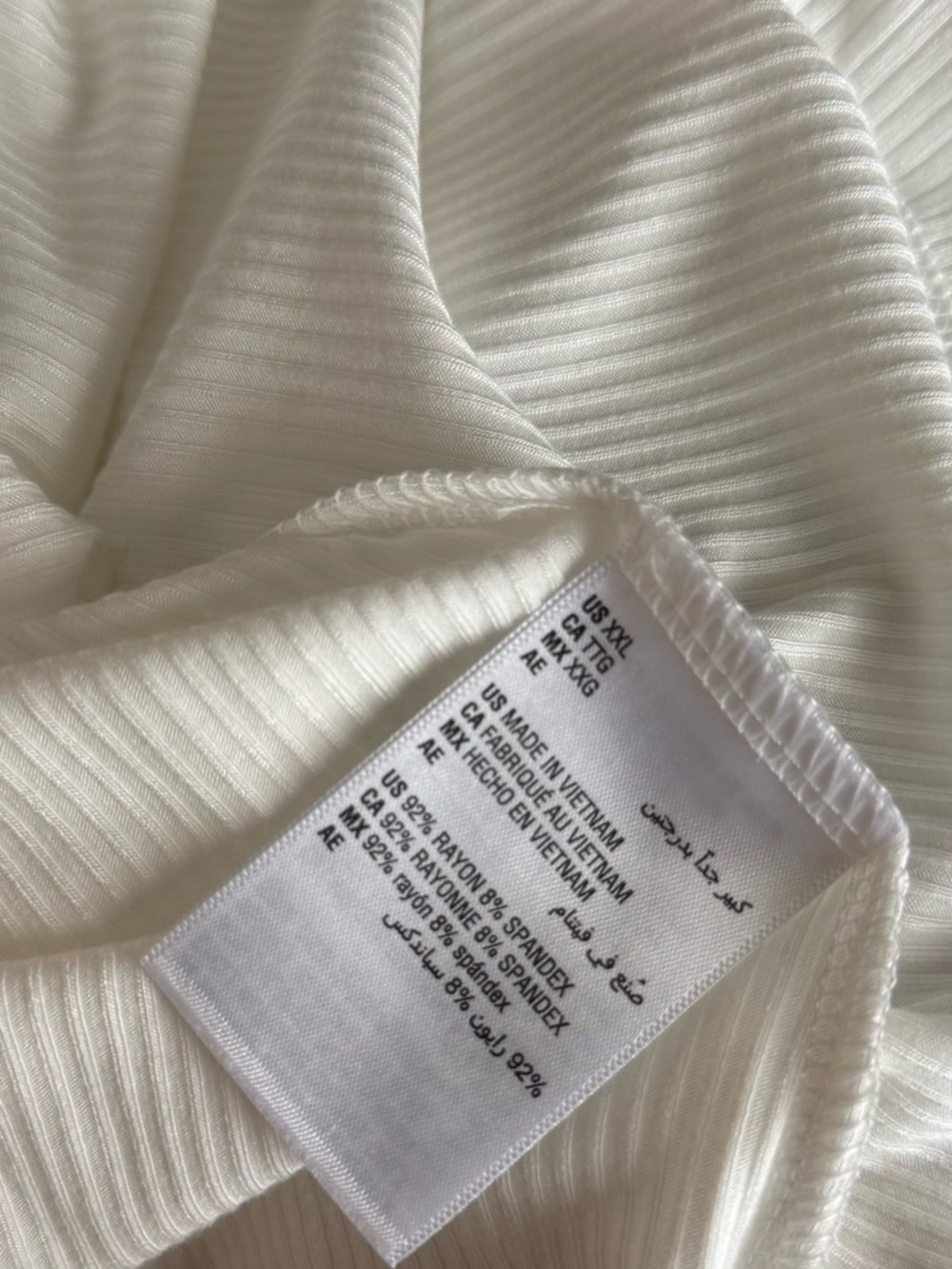 ON 34th White Basic Ribbed Sleeveless Relaxed Fit Tank Top Women’s Size XXL NWT - Picture 8 of 8